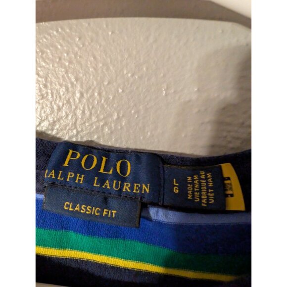 Polo Ralph Lauren T-Shirt Mens Large Striped Pocket Tee Classic Fit Multicolor - Picture 5 of 6